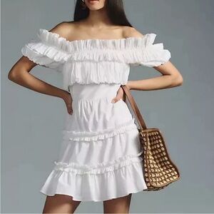 Elegant White Off-Shoulder Mini Dress
